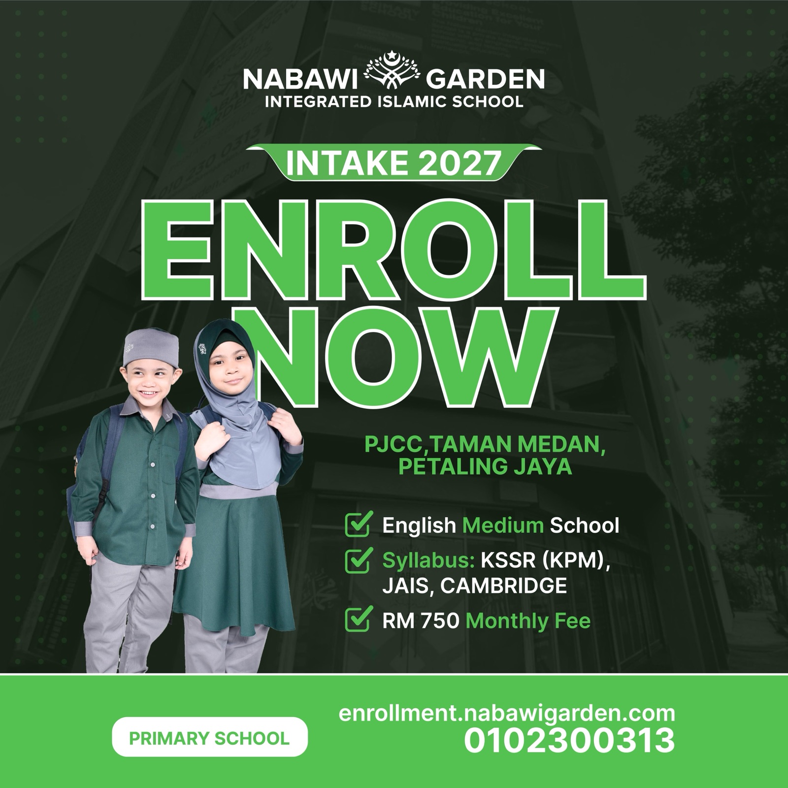 Nabawi Garden Registration Poster - Intake 2027